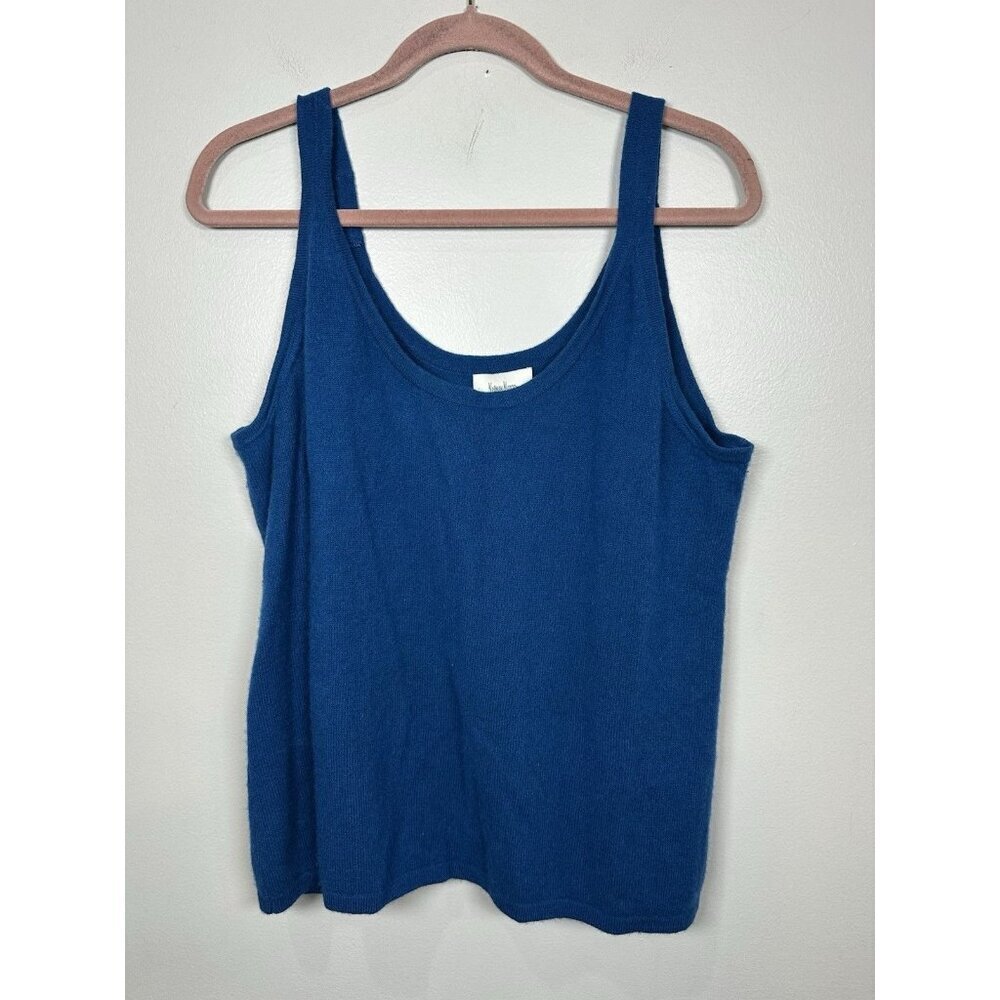 Neiman Marcus Cashmere Camisole Size 2X Blue Luxury Sleeveless Round Neck Soft